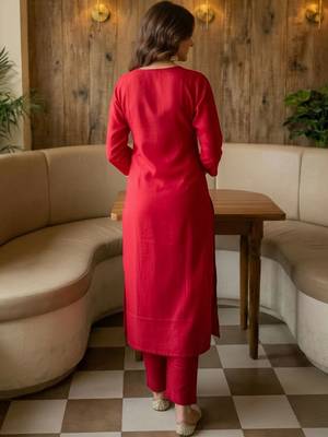 Women Ethnic Motifs Embroidered Regular Thread Work Kurta with Trousers & With Dupatta 4