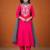 Embroidered Gold Silk Flared Anarkali Pant and Dupatta Set