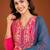 Embroidered Gold Silk Flared Anarkali Pant and Dupatta Set
