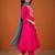 Embroidered Gold Silk Flared Anarkali Pant and Dupatta Set