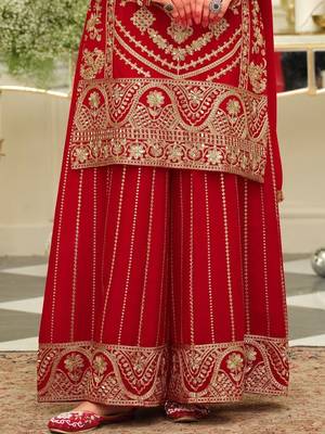 Women Ethnic Motifs Embroidered Regular Kurta with Palazzos & With Dupatta 5