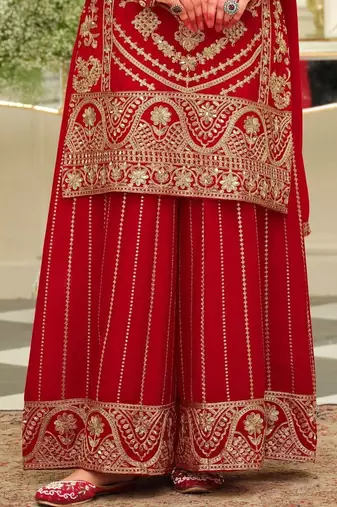 Women Ethnic Motifs Embroidered Regular Kurta with Palazzos & With Dupatta