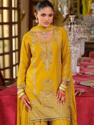 Women Ethnic Motifs Embroidered Regular Kurta with Sharara & With Dupatta 1