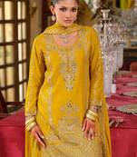 Women Ethnic Motifs Embroidered Regular Kurta with Sharara & With Dupatta