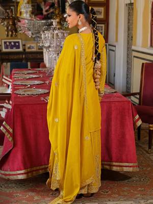 Women Ethnic Motifs Embroidered Regular Kurta with Sharara & With Dupatta 5