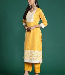 Women Ethnic Motifs Embroidered Regular Thread Work Chanderi Silk Kurta with Trousers & With Dupatta