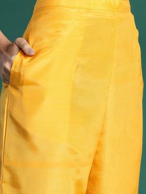 Women Ethnic Motifs Embroidered Regular Thread Work Chanderi Silk Kurta with Trousers & With Dupatta 3