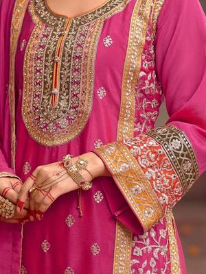 Women Ethnic Motifs Embroidered Regular Kurta with Sharara & With Dupatta 2
