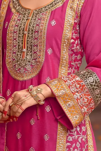 Women Ethnic Motifs Embroidered Regular Kurta with Sharara & With Dupatta