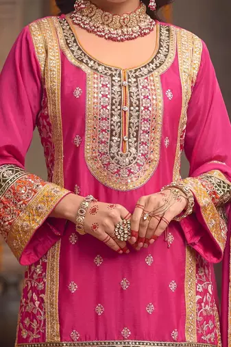 Women Ethnic Motifs Embroidered Regular Kurta with Sharara & With Dupatta