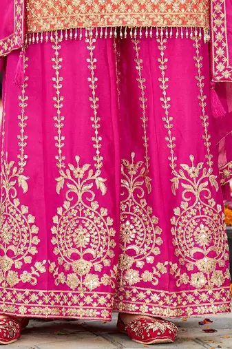 Women Ethnic Motifs Embroidered Regular Kurta with Sharara & With Dupatta