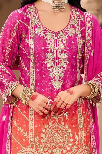 Women Ethnic Motifs Embroidered Regular Kurta with Sharara & With Dupatta