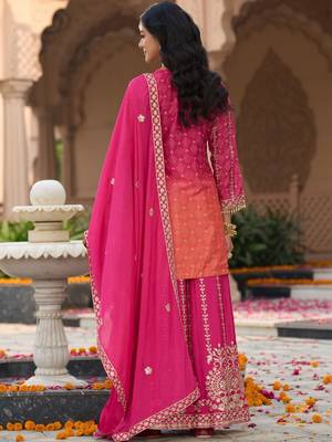Women Ethnic Motifs Embroidered Regular Kurta with Sharara & With Dupatta 4