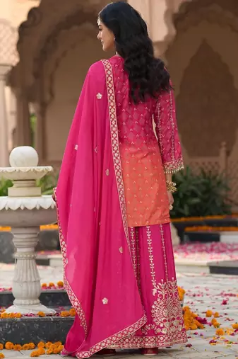 Women Ethnic Motifs Embroidered Regular Kurta with Sharara & With Dupatta