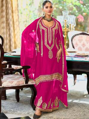 Women Ethnic Motifs Embroidered Regular Kurta with Palazzos & With Dupatta 1