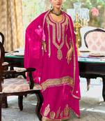 Women Ethnic Motifs Embroidered Regular Kurta with Palazzos & With Dupatta