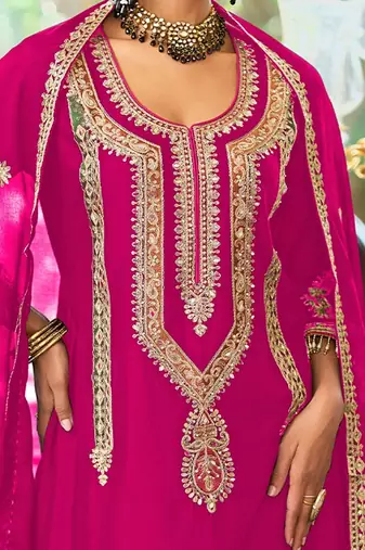 Women Ethnic Motifs Embroidered Regular Kurta with Palazzos & With Dupatta