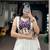 Women Off-White & Purple Printed Rayon Navratri Free Size Stitched Lehenga Choli Set