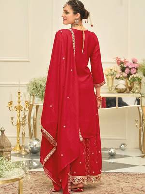 Women Ethnic Motifs Embroidered Regular Thread Work Kurta with Trousers & With Dupatta 7