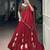 Women Red Bandhej Printed Satin Chiffon Navratri Free Size Stitched Lehenga Choli Set