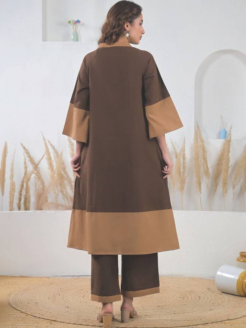 Women Embroidered Regular Thread Work Pure Cotton Kurta with Palazzos