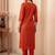 Women Ethnic Motifs Embroidered Regular Thread Work Kurta with Trousers