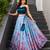 sky blue organza printed lehenga choli with free size upto 42