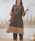 Women Ethnic Motifs Embroidered Regular Thread Work Pure Cotton Kurta with Trousers