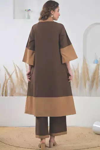 Women Ethnic Motifs Embroidered Regular Thread Work Pure Cotton Kurta with Trousers