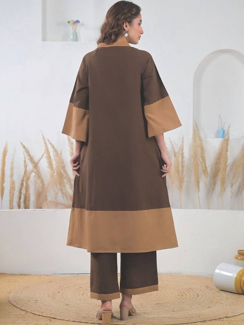 Women Ethnic Motifs Embroidered Regular Thread Work Pure Cotton Kurta with Trousers