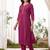 Women Ethnic Motifs Regular Beads and Stones Kurta with Trousers