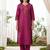Women Ethnic Motifs Regular Beads and Stones Kurta with Trousers