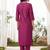 Women Ethnic Motifs Regular Beads and Stones Kurta with Trousers