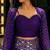purple cotton embroidered stone work ghagra choli