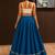 royal blue cotton plain mirror work ghagra choli