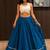royal blue cotton plain mirror work ghagra choli