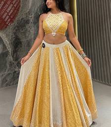 multicolor cotton printed mirror work ghagra choli