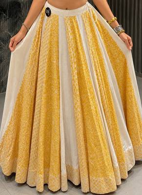 multicolor cotton printed mirror work ghagra choli 3