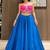royal blue cotton plain mirror work ghagra choli