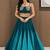 teal cotton plain sequins work ghagra choli