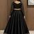 black cotton embroidered mirror work ghagra choli