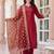 Women Ethnic Motifs Regular Thread Work Kurta with Trousers & With Dupatta