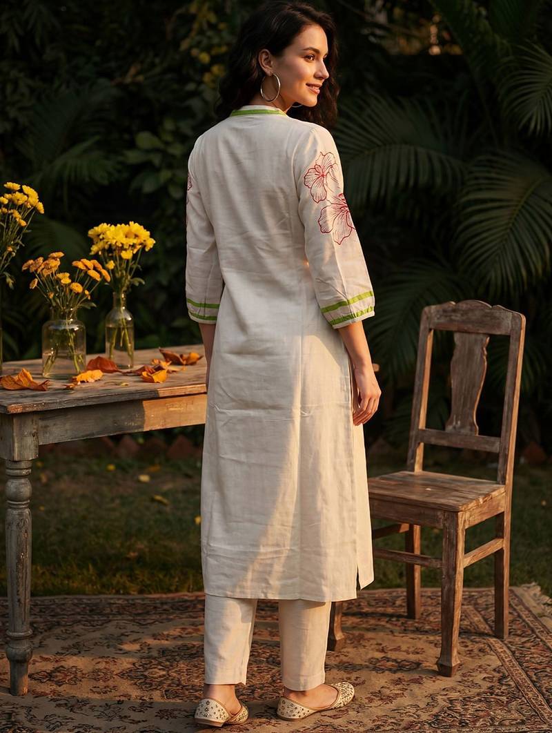 Women Floral Printed Regular Kurta with Trousers