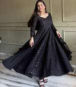 Women's Gorgeous Embroidery Work Fox Georgette Fabric Flared Anarkali Pant and Dupatta Set