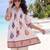 Women Floral Printed Pleated Thread Work Pure Cotton Kurti with Trousers