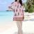 Women Floral Printed Pleated Thread Work Pure Cotton Kurti with Trousers