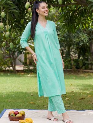 Women Ethnic Motifs Printed Regular Pure Cotton Kurta with Trousers & With Dupatta 4