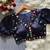 Navy blue navratri satin silk blend mirror work blouse