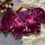 Wine navratri satin silk blend mirror work blouse