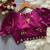 Wine navratri satin silk blend mirror work blouse